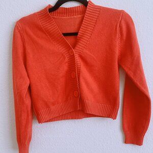 Women's Short Cropped Knitted Cardigan for Summer - Size S